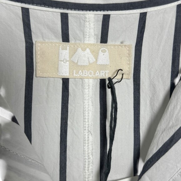 Labo.Art Felice Striped Cotton Sleeveless Polo Maxi Dress NWT White Gray small 1 - Picture 5 of 9
